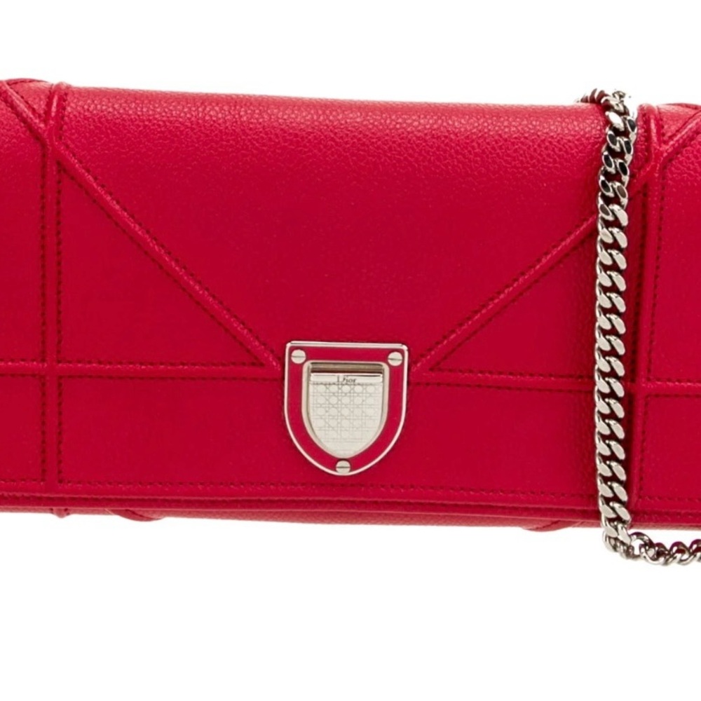 Dior Women’s Red Leather Wallet Bag